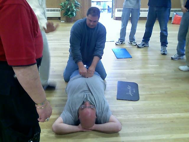 CPR training - FF Ruglio practices CPR on FF Farese